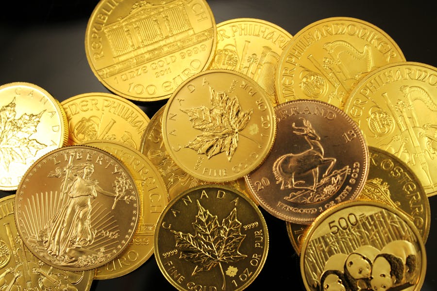 Gold bullion coins from various countries